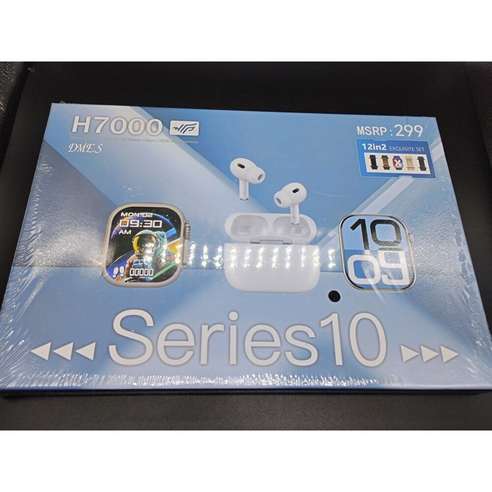 Smart Watch Bundle 2 Watch Faces 4 Interchangable Bands With Wireless Earbuds.